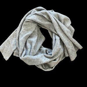 100% Cashmere Oversized Scarf Gray 106" x 14" Lightweight Super Soft